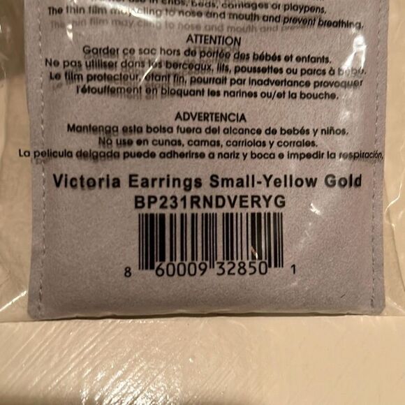 Rendor Small Victoria Double Braided Hoop Earrings Yellow Gold Plated New - Picture 7 of 7